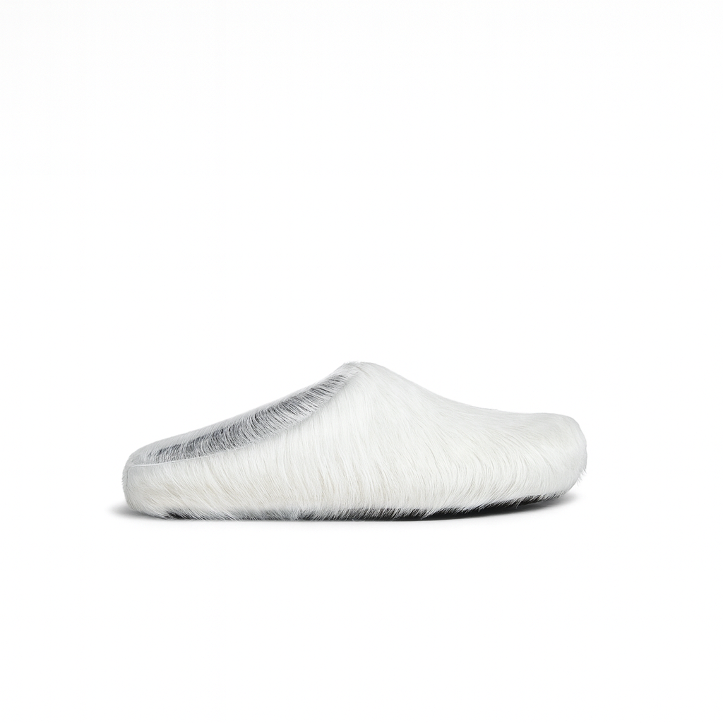 M ‘Fussbett’ Sabot Long ‑ Hair Calfskin Mule