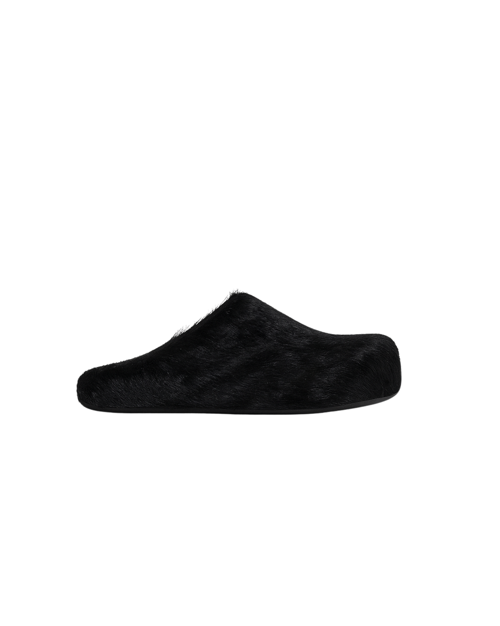 M ‘Fussbett’ Sabot Long ‑ Hair Calfskin Mule