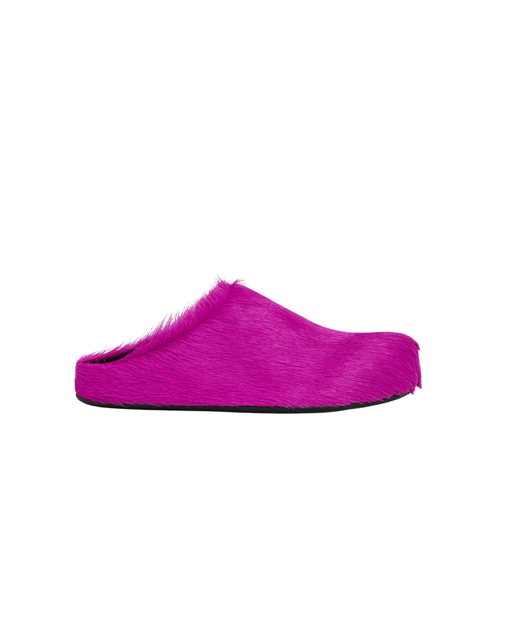 M ‘Fussbett’ Sabot Long ‑ Hair Calfskin Mule